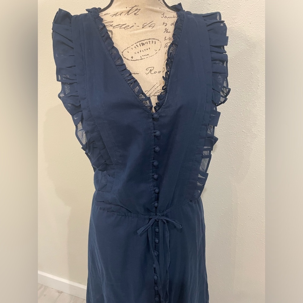 Ralph Lauren Blue Label Sleeveless Ruffled Maxi Dress 100% Cotton EUC - Picture 11 of 11